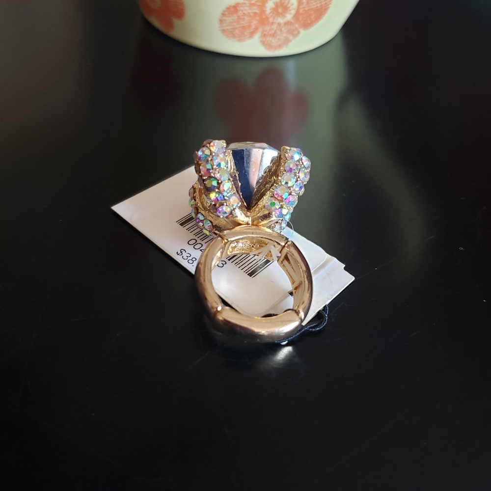 NWT Golden Rainbow Rhinestone Ring - Picture 5 of 7